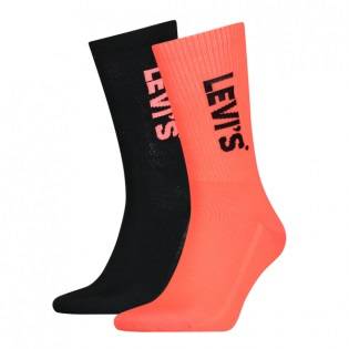 Levis Socks 2 Pairs Black Neon Red