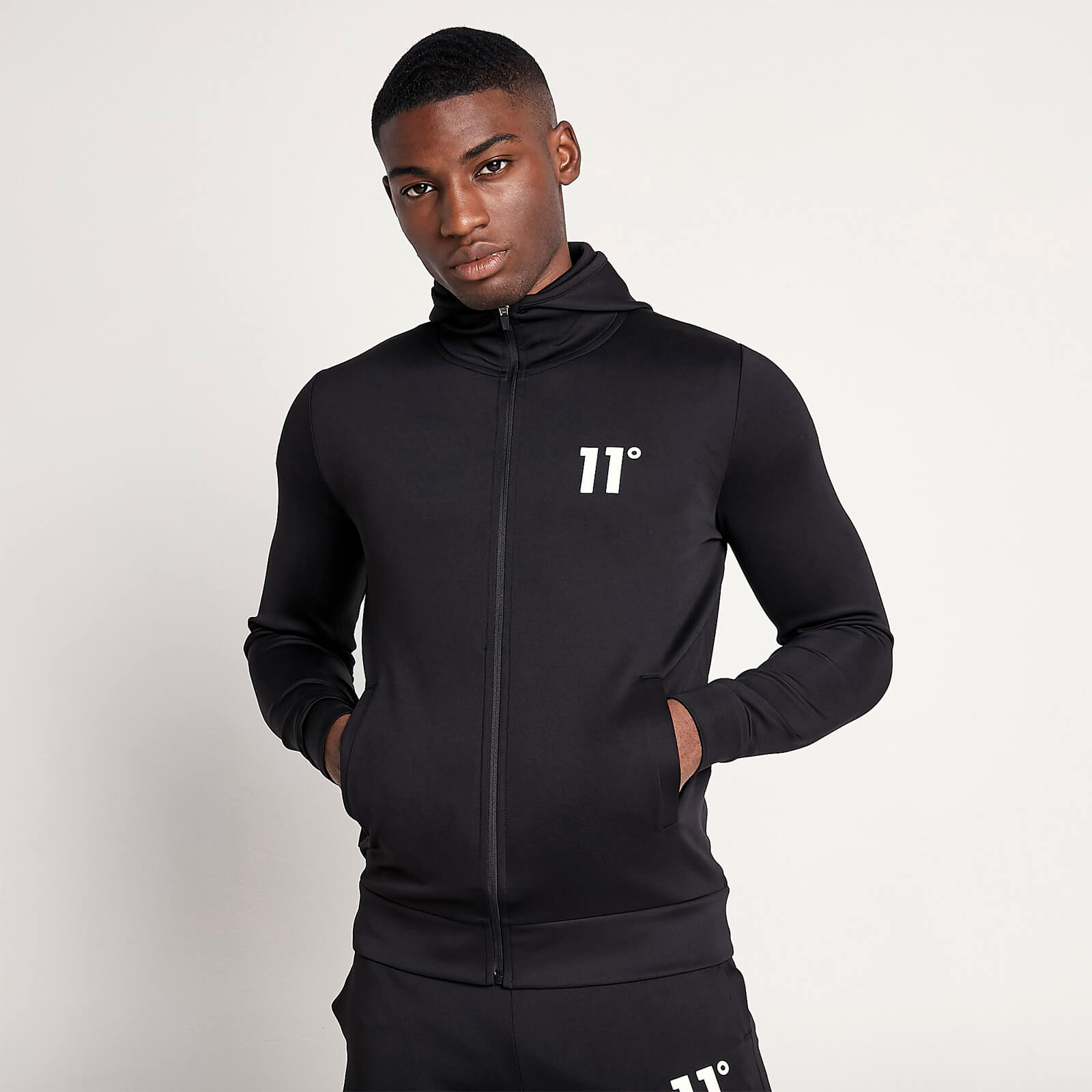 11 degrees store poly zipped hoodie