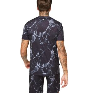11 Degrees Men Clothing Marble Print Ss T-shirt