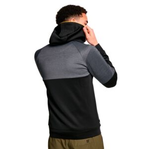 11 Degrees Men Clothing Cut And Sew Piped Quarter Zip Track Top With Hood