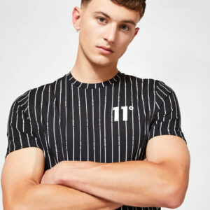 11 Degrees Men Clothing Vertical Stripe Ss T-shirt