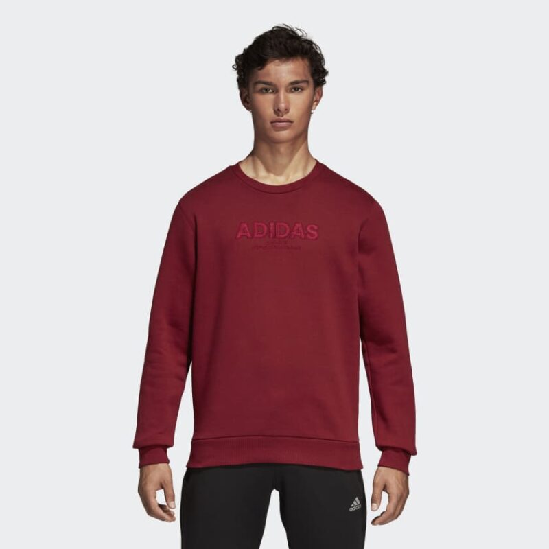 Adidas Men Clothing Essentials Allcap Crew Sweatshirt