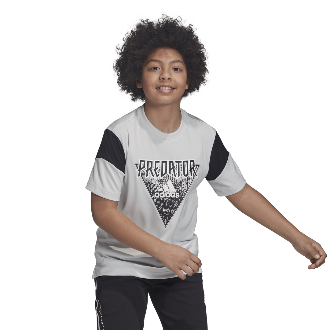 Adidas Kids Boys Clothing Training Predator Tee Grey DV1336