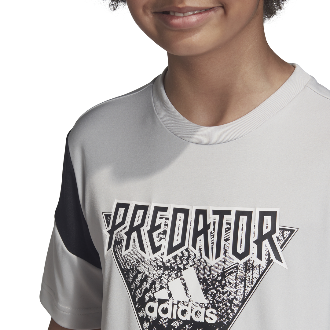 Adidas Kids Boys Clothing Training Predator Tee Grey DV1336 - Image 8