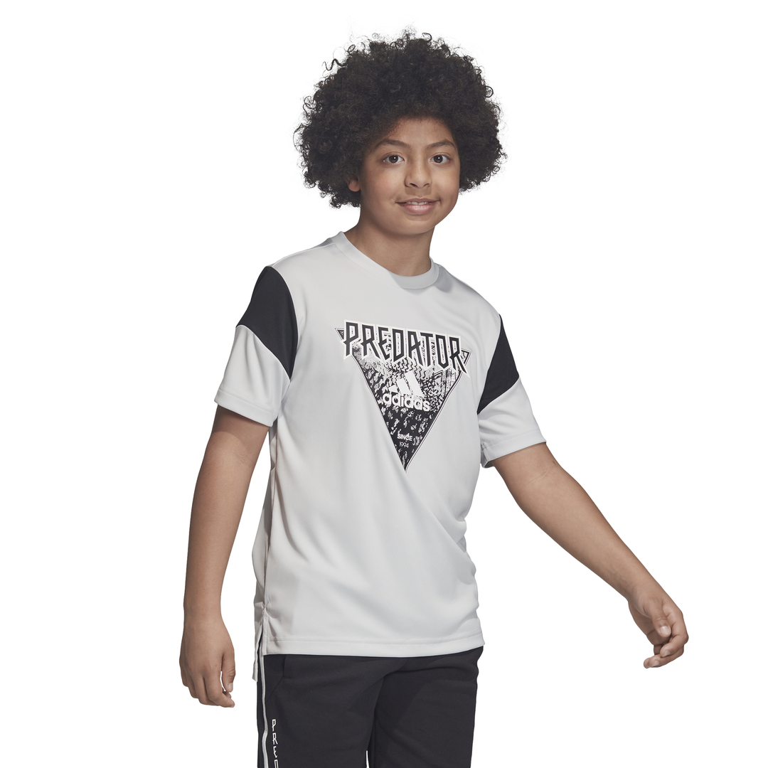 Adidas Kids Boys Clothing Training Predator Tee Grey DV1336 - Image 9