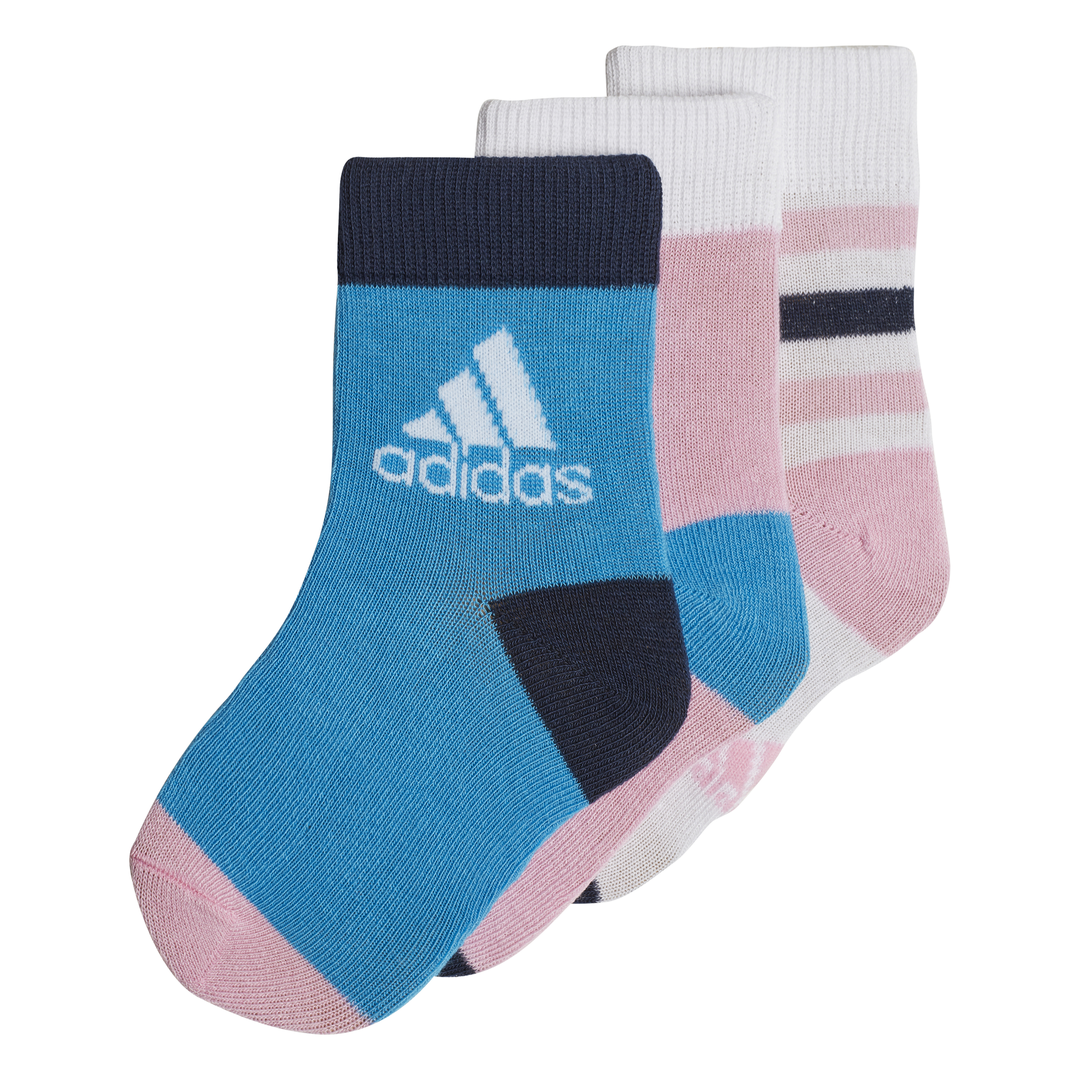 Adidas Kids And Youth Girls Ankle 3 Pairs Socks Multicolor DW4755