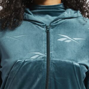 Reebok Women Clothing Classics Energy Q4 Velour Zip-up Sweatshirt