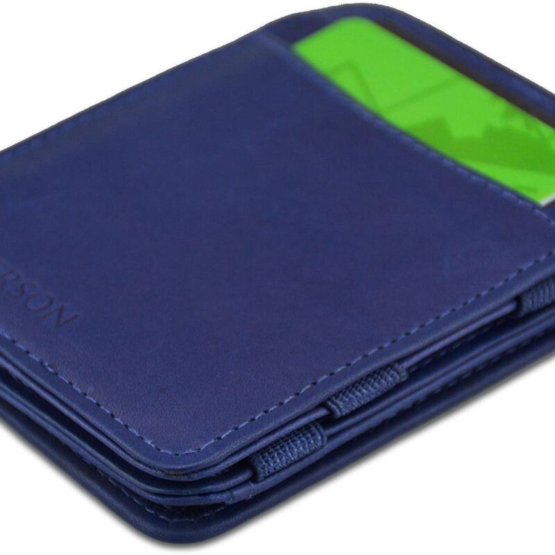 Hunterson  Leather Rfid Magic Coin Wallet Blue