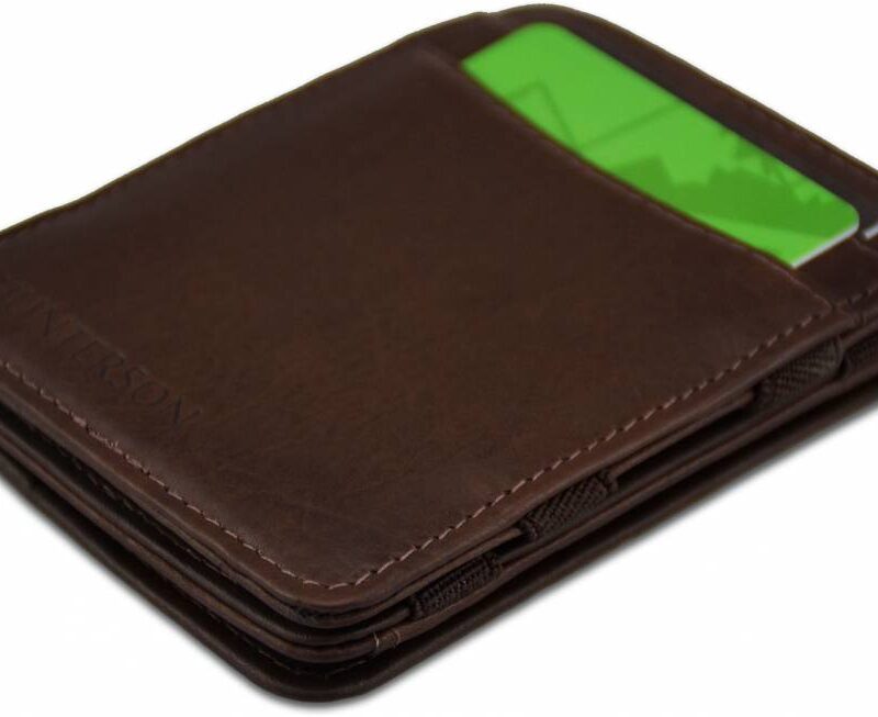 Hunterson Leather Rfid Magic Coin Wallet Brown