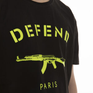 Defend Paris Men T-shirt Paris Tee Neon Black