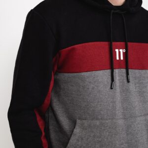 11 Degrees Men Clothing Cut And Sew Panelled Pullover Hoodie