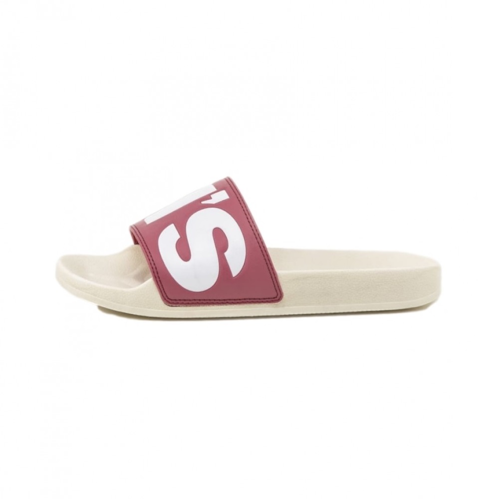 Levis Women June Large Logo Slides Beige Dark Red 231570-794-85 - Image 2