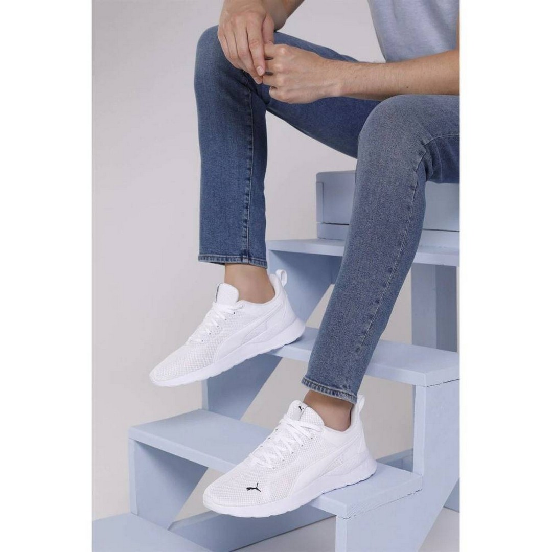 Puma Anzarun Lite Men Running Low Trainers Shoes White 371128-03 - Image 11