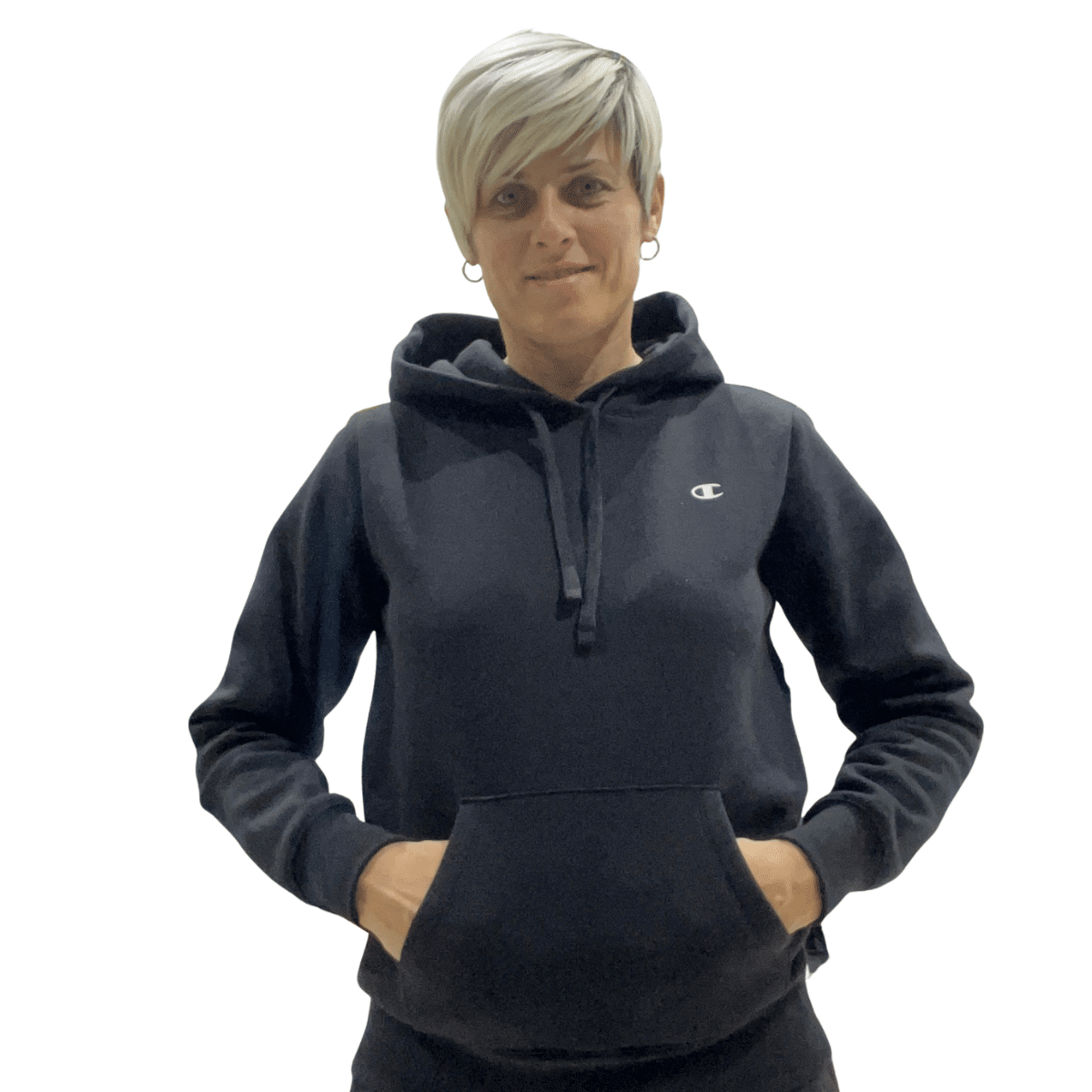 Champion Hooded Sweatshirt Women's Black Hoodie Sporty Athletic 116816-KK001