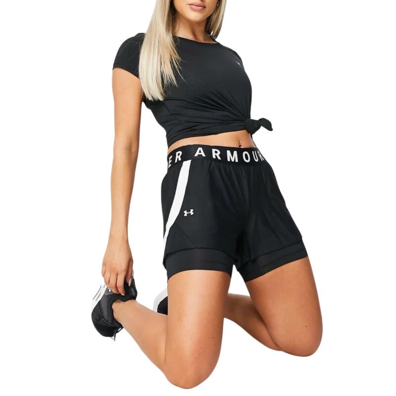 Under Armour Play Up 2-in-1 Women Gym Shorts Black 1351981-001