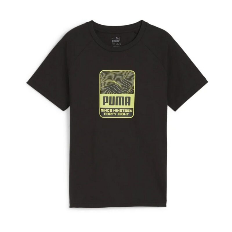 Puma Active Sports Graphic Style Tee B Junior Kids Boys T-Shirt Black 679206-01
