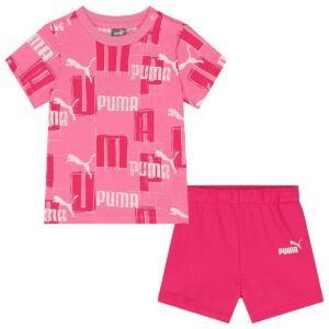 Puma Minicats Logo Lab Baby Girl Infant Toddler Graphic Set Fast Pink 680326-28
