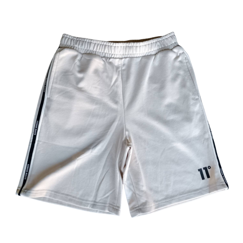 11 Degrees Colour Block Taped Men Sweat Shorts Beige 11D3709-974
