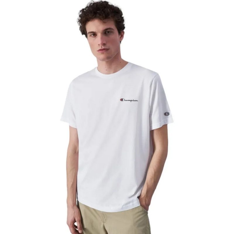 Champion Men's Clothing Crewneck T-shirt Sporty Athletic White 219838-WW001