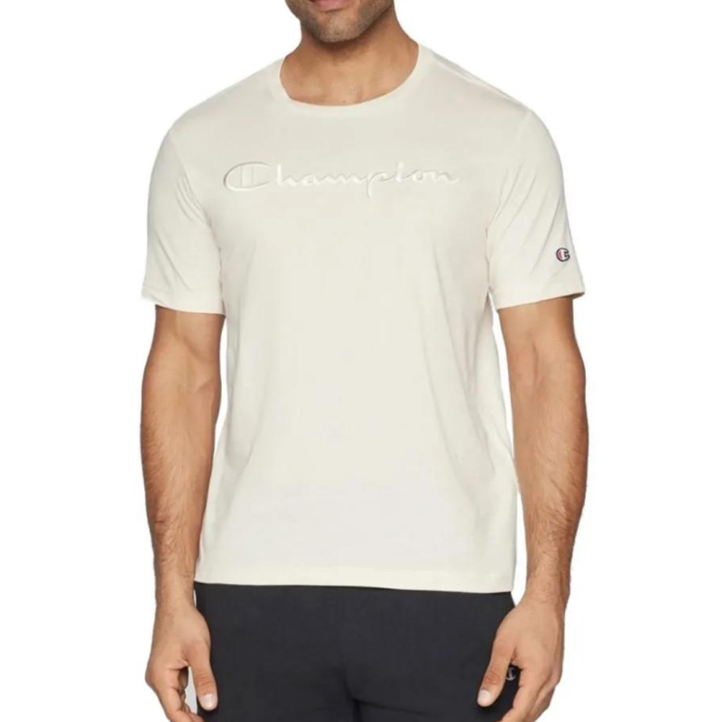 Champion Men Clothing Crewneck T-shirt Sporty Athletic Beige 219870-YS137