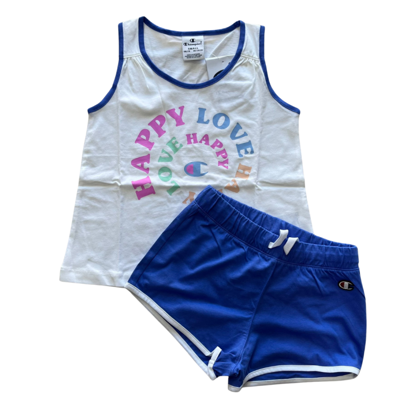 Champion Kids Girls Athletic Short Set White 404967-WW001