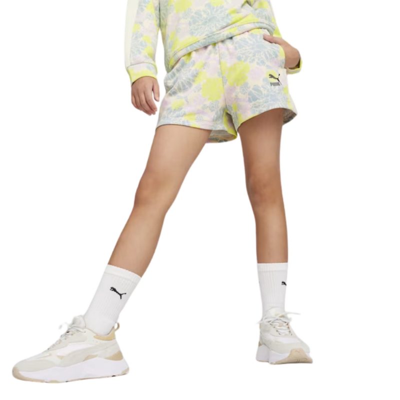 Puma T7 Snflr Aop Tr G Junior Kids Girls Shorts Multicolour 625062-87
