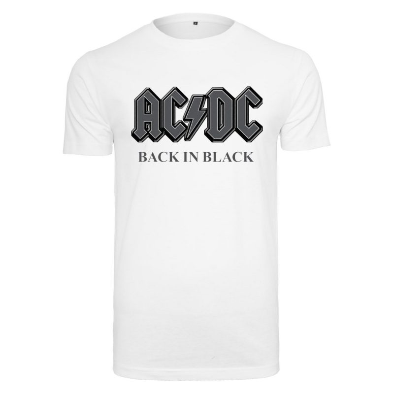 Urban Classics Merchcode ACDC Back In Black Tee Men T-Shirt White MC480-00220