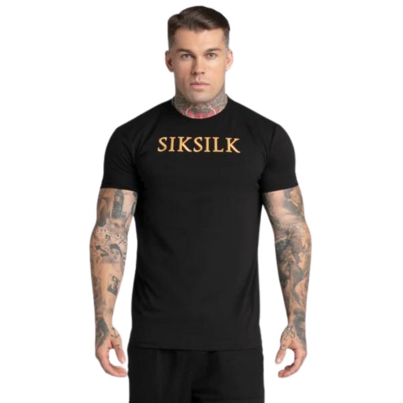 Sik Silk Muscle Fit Men's T-Shirt Black SS-25942
