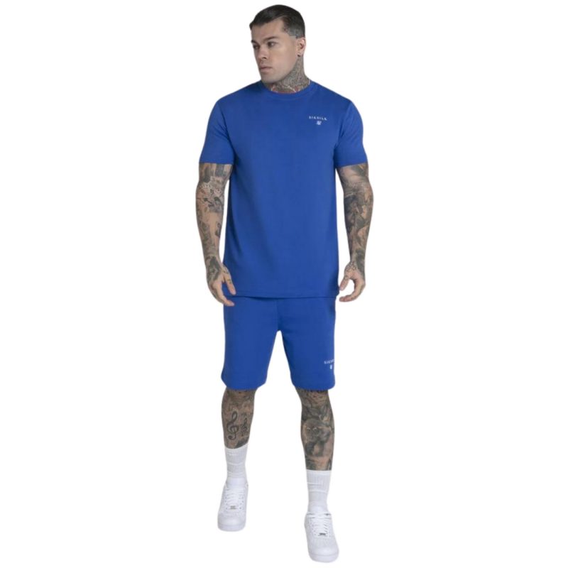 Sik Silk Men's T-Shirt And Shorts Set Blue SS-26089