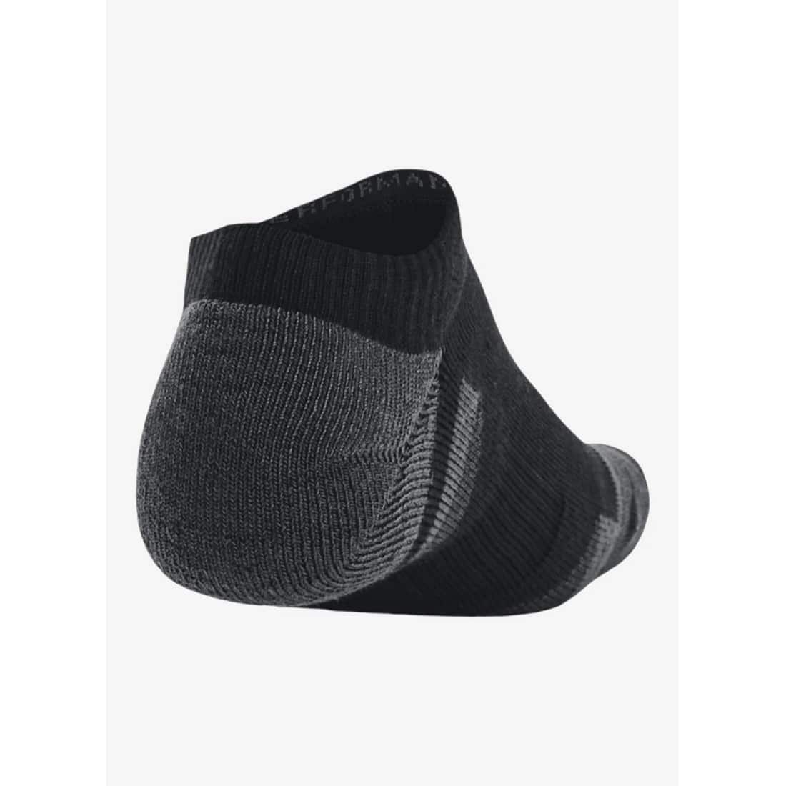 Under Armour Performance Tech 3 Pack No Show Unisex Socks Black 1379503-001 - Image 3
