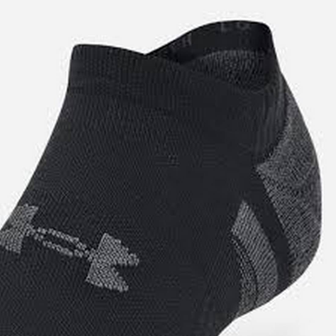Under Armour Performance Tech 3 Pack No Show Unisex Socks Black 1379503-001 - Image 2