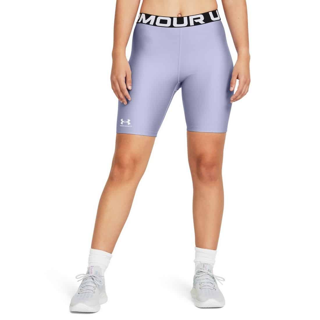 Under Armour Heatgear 8" Women Athletic Gym Shorts Blue 1383627-539 - Image 3