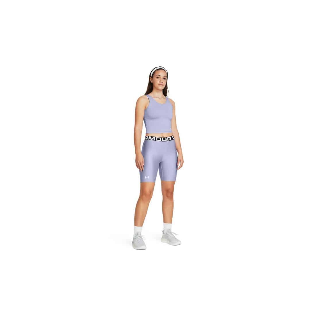 Under Armour Heatgear 8" Women Athletic Gym Shorts Blue 1383627-539 - Image 8