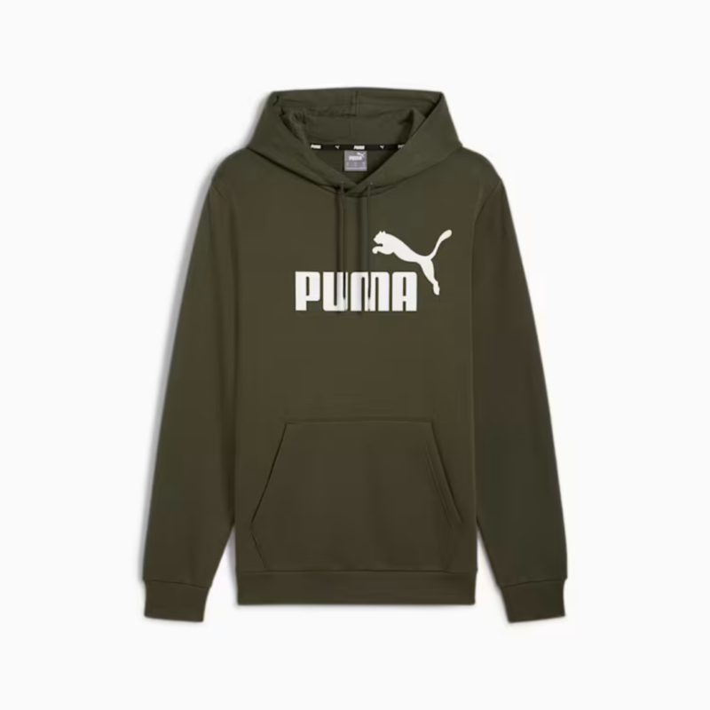 Puma Essentials Big Logo Fleece Men Hoodie Khaki 586687 08 San Siro Sports