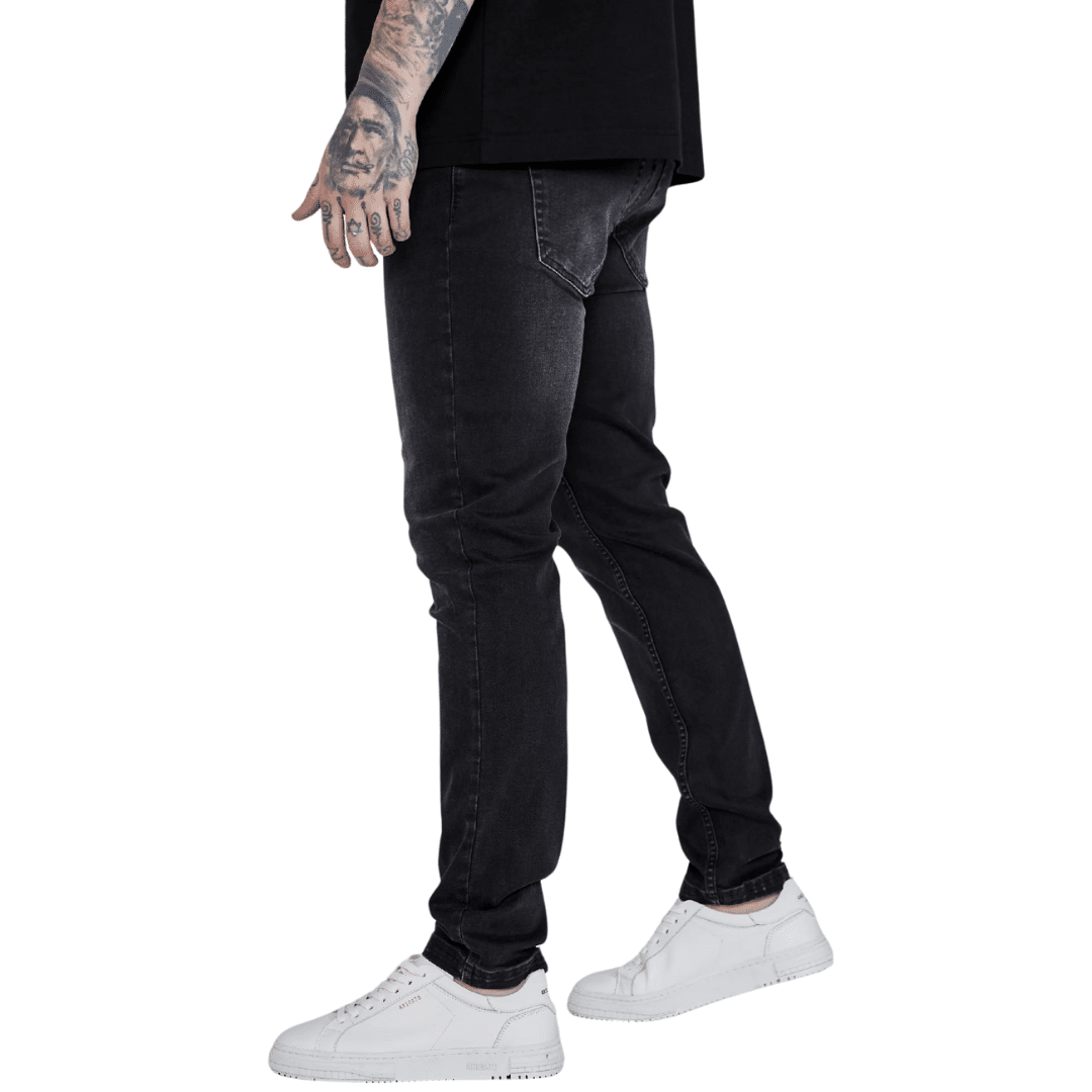 Siksilk Men Slim Fit Jeans Black Ss-25864 - Image 2
