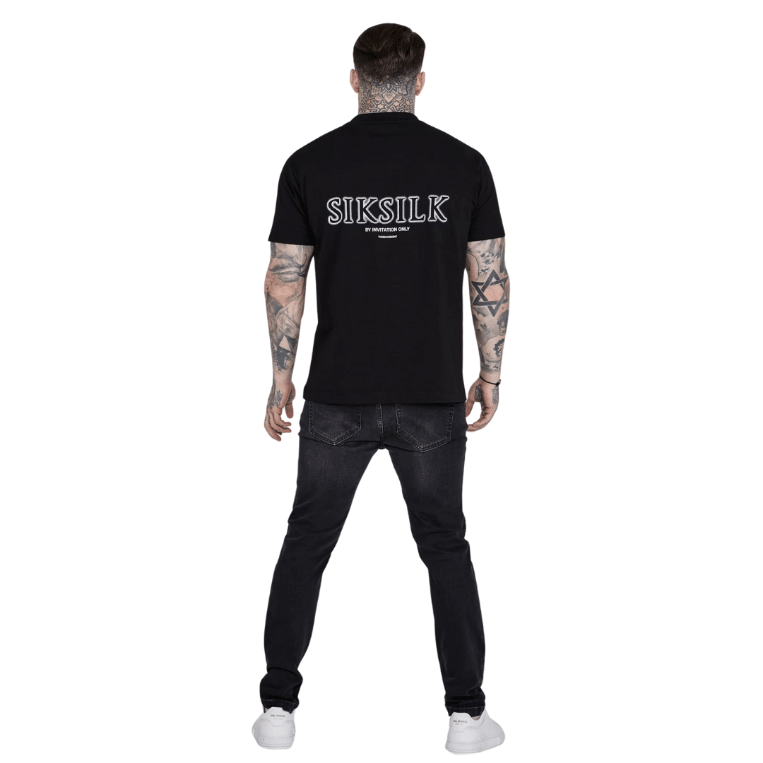 Siksilk Men Slim Fit Jeans Black Ss-25864 - Image 5