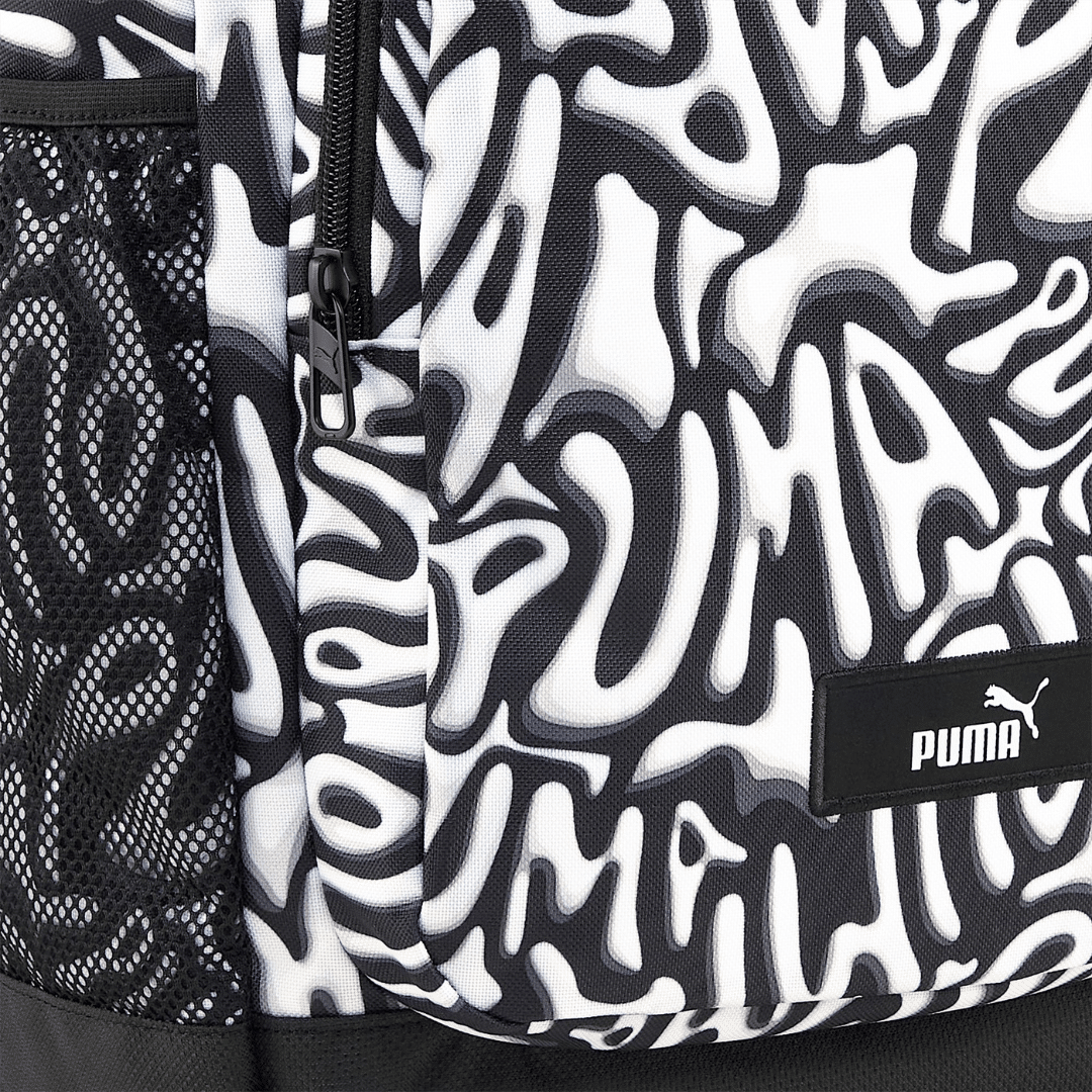 Puma School Bag Academy All Over Print Backpack Unisex Black 091150-01 - Image 3