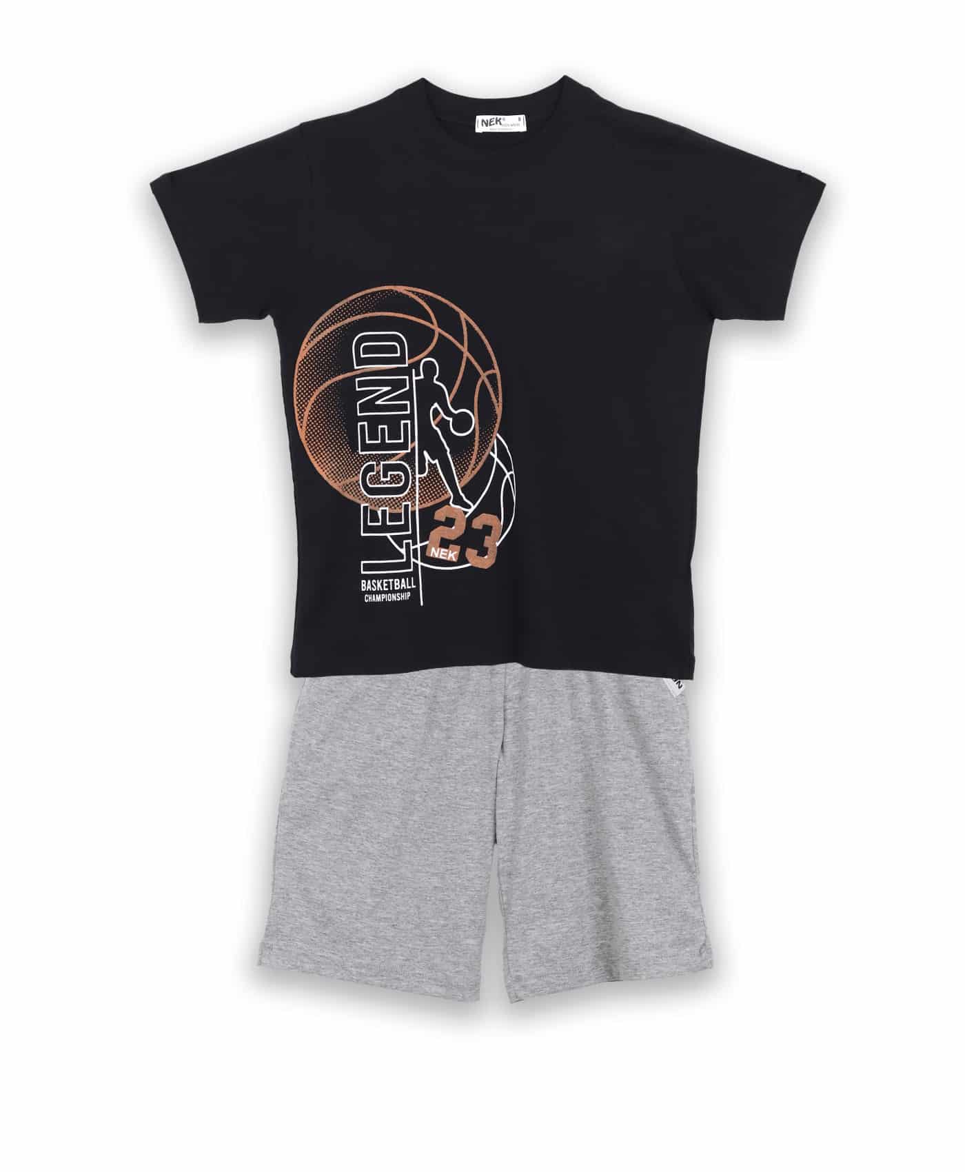 Nek Kids Wear Boys Short Set Black/Grey 62125-222