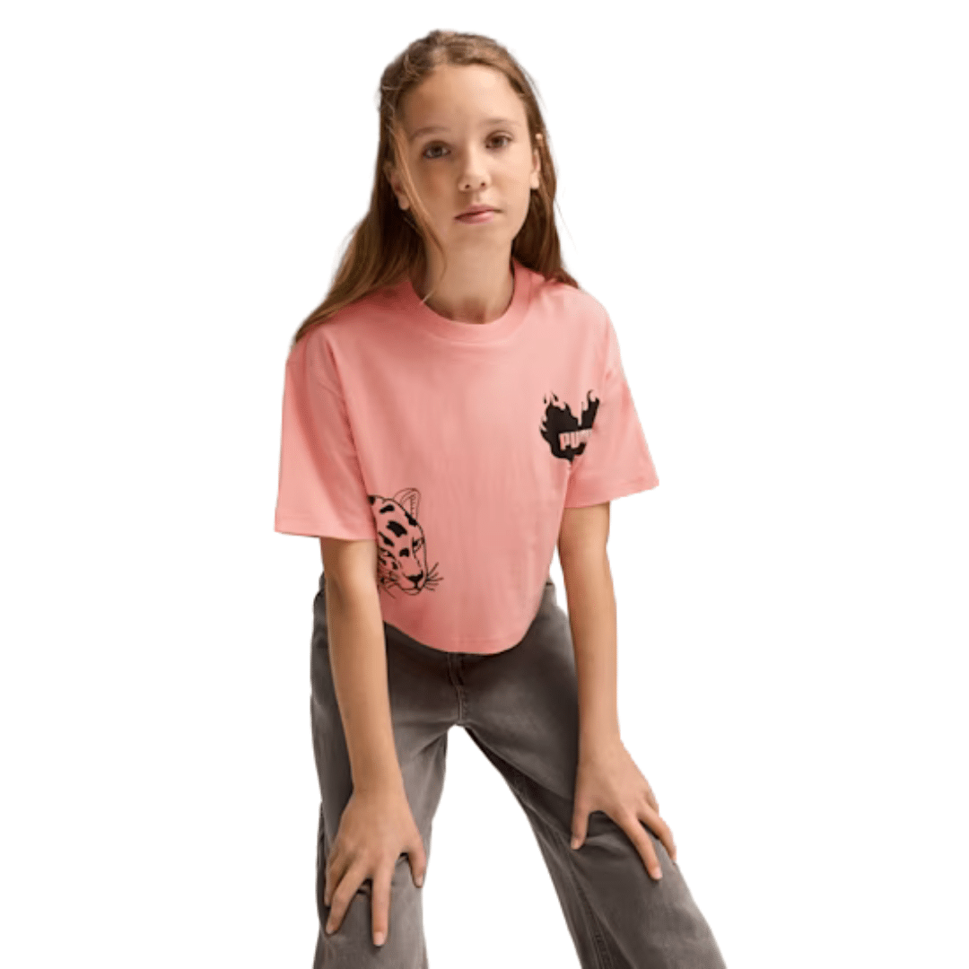 Puma Essentials Graphic Short Length Tee Iiii Girls T-shirt Pink 685118-18