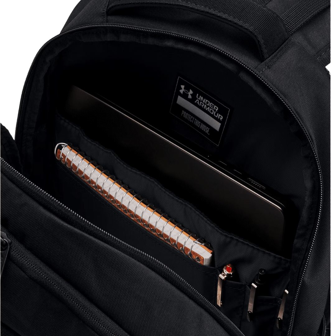 Under Armour Hustle 6.0 Backpack Unisex Black 1384672-003 - Image 4