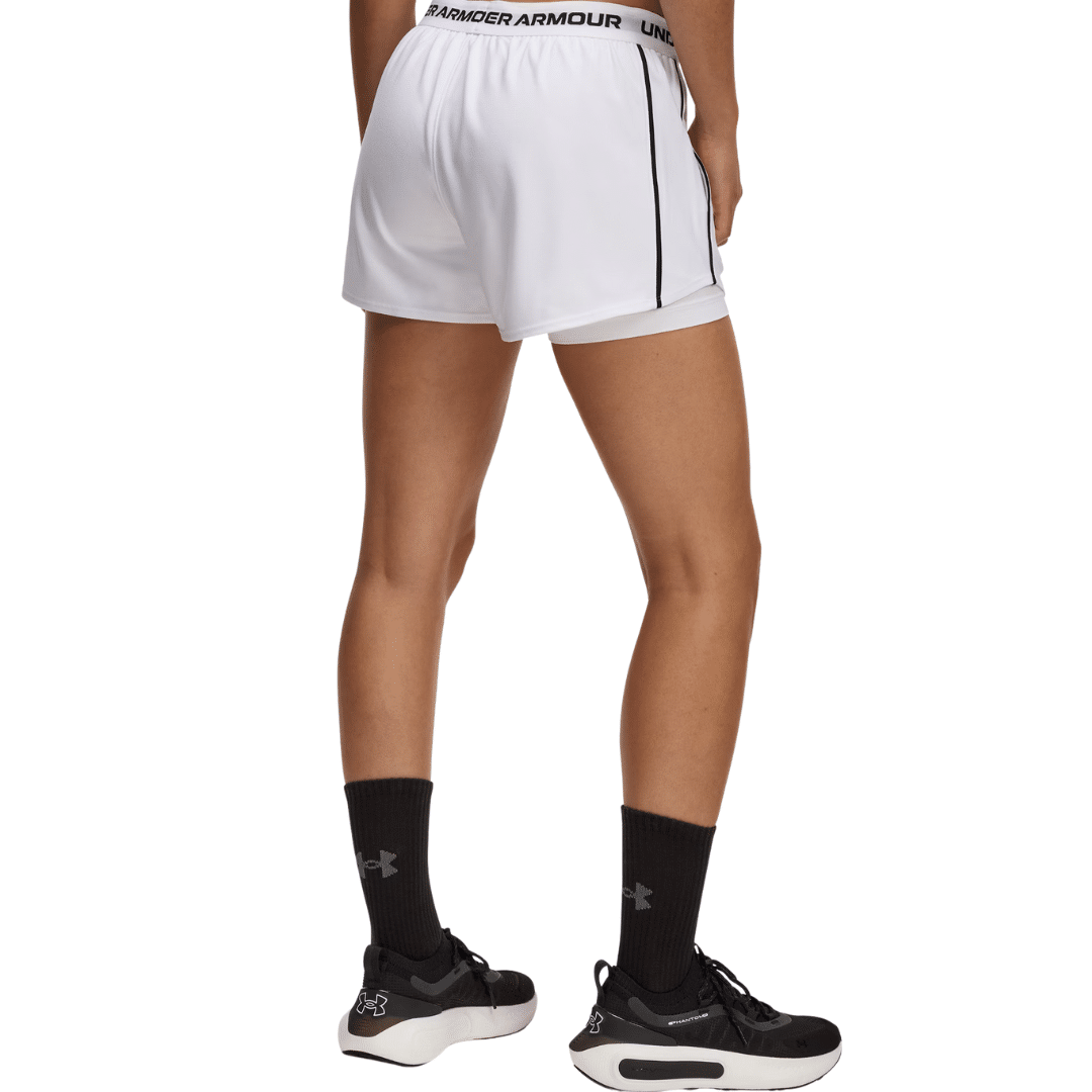 Under Armour Tech Play Up 2in1 Women Shorts White 1389895-100 - Image 3
