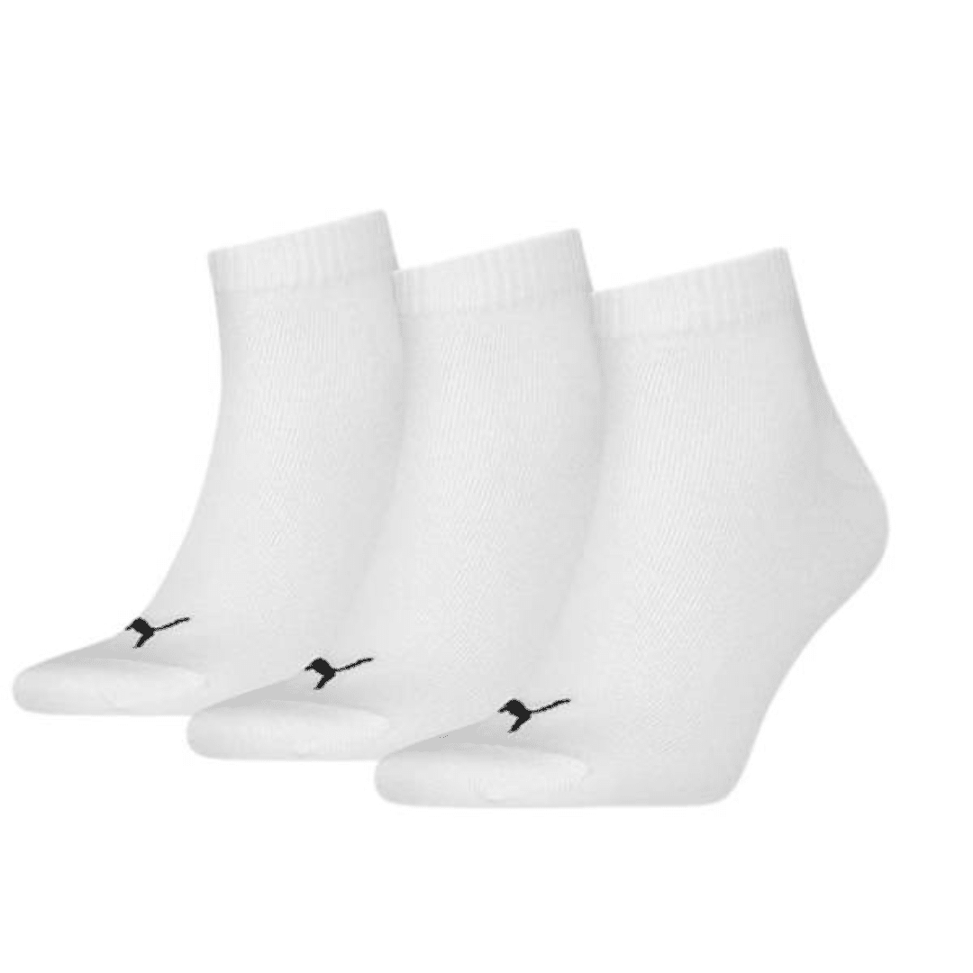 Puma Quarter Plain 3 Pairs Unisex Socks White 701230337-300