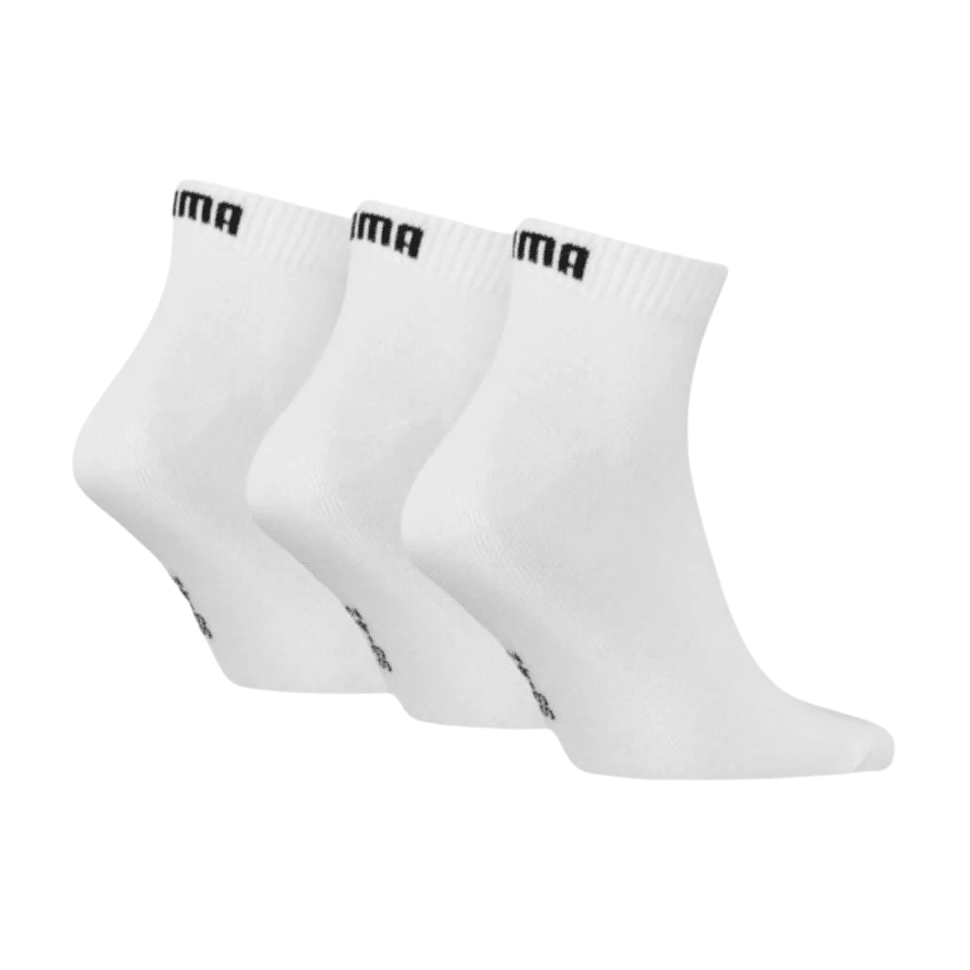 Puma Quarter Plain 3 Pairs Unisex Socks White 701230337-300 - Image 2