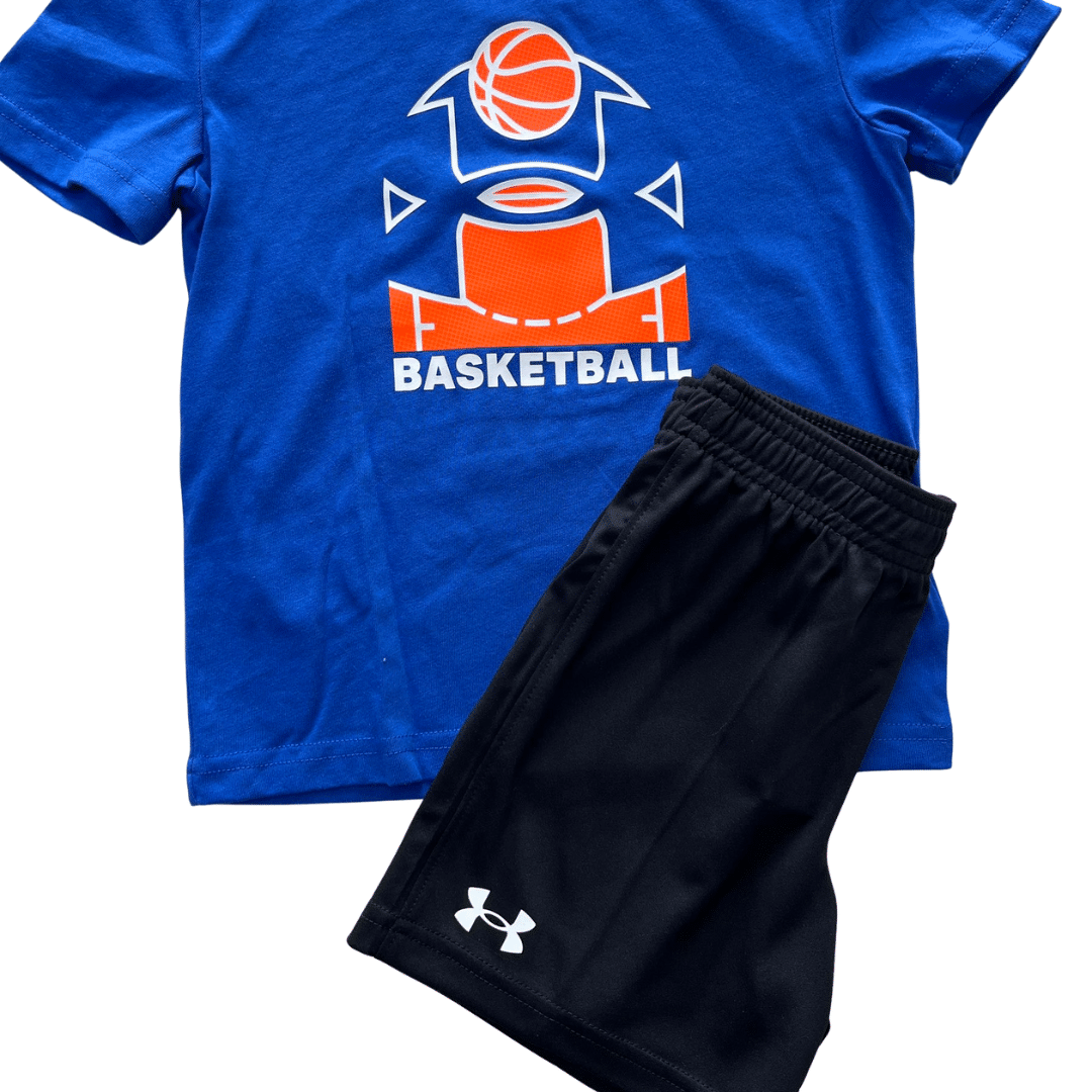Under Armour Basketball Ss Short Clothing Set Boys Blue UASII1PE-404 - Image 2