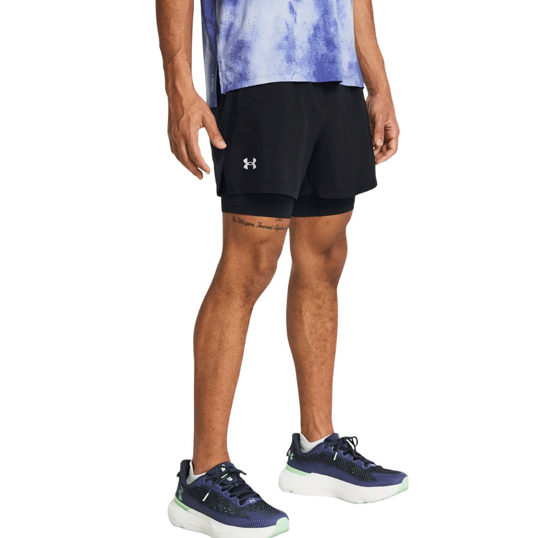 Under Armour Launch 5 2-in-1 Men Shorts Black 1382640-001 - Image 6