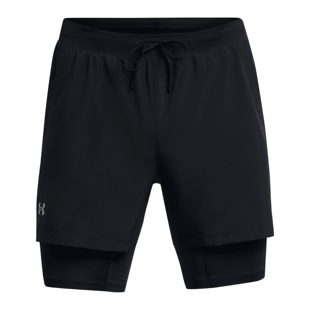 Under Armour Launch 5 2-in-1 Men Shorts Black 1382640-001 - Image 2