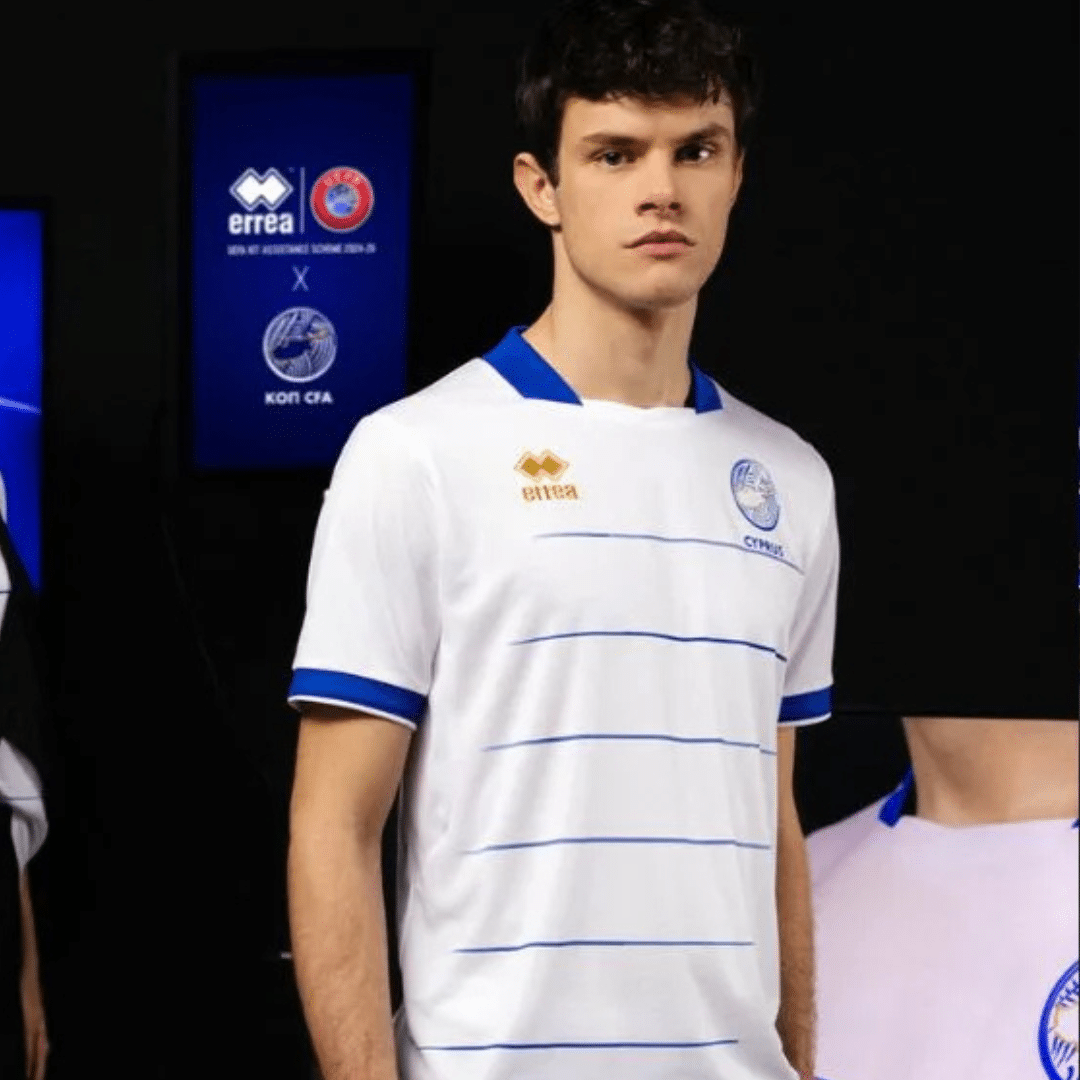 Errea Cyprus National Team Official Home Jersey T-shirt White 2025-2026 - Image 2