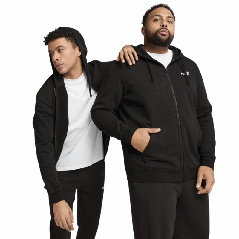Puma Essentials Small No.1 Logo Full-zip Hoodie Fleece Men Black 682586 ...