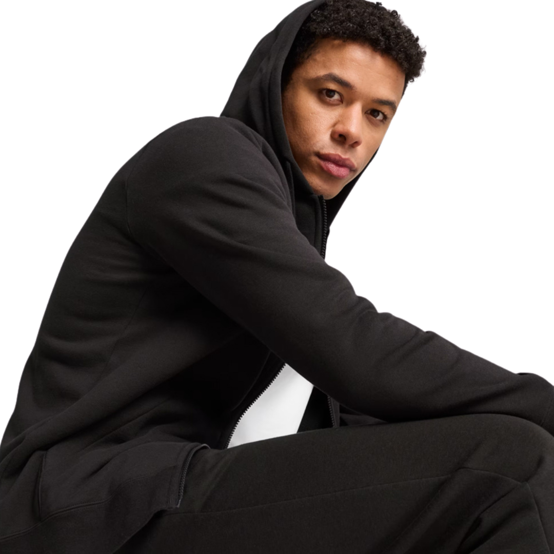 Puma Essentials Small No.1 Logo Full-zip Hoodie Fleece Men Black 682586-01