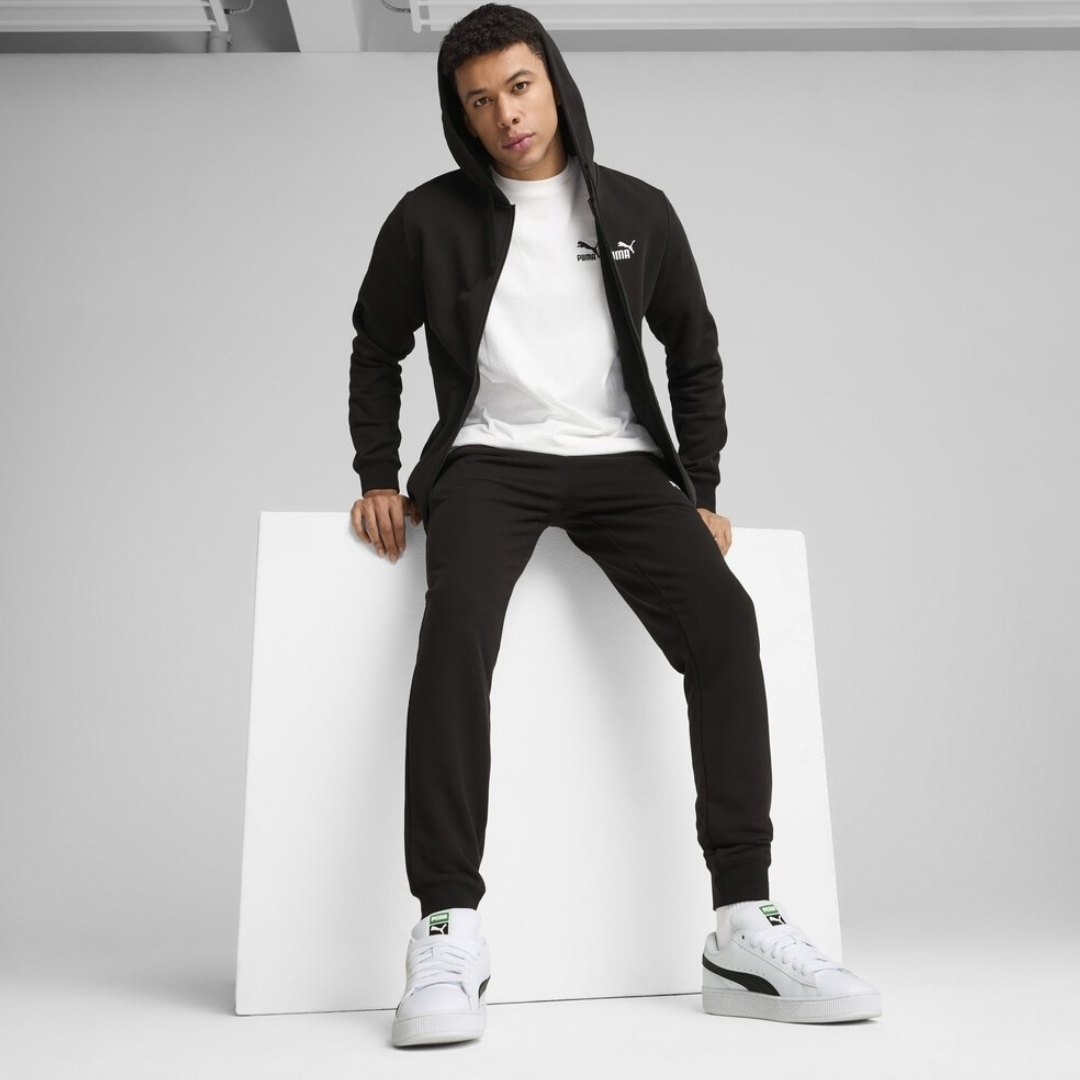 Puma Essentials Small No.1 Logo Full-zip Hoodie Fleece Men Black 682586-01
